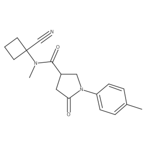 N-(1-cyanocyclobutyl)-N-methyl-1-(4-methylphenyl)-5-oxopyrrolidine-3-carboxamide结构式
