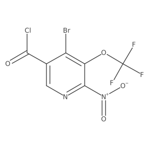 4-bromo-6-nitro-5-(trifluoromethoxy)pyridine-3-carbonyl chloride结构式