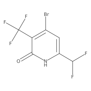 4-Bromo-6-(difluoromethyl)-3-(trifluoromethyl)pyridin-2-ol结构式