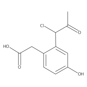 2-(1-Chloro-2-oxopropyl)-4-hydroxyphenylacetic acid结构式