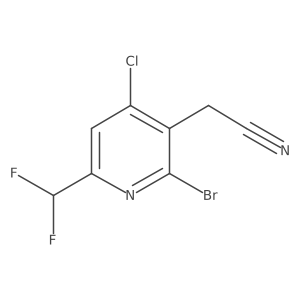 2-(2-Bromo-4-chloro-6-(difluoromethyl)pyridin-3-yl)acetonitrile结构式