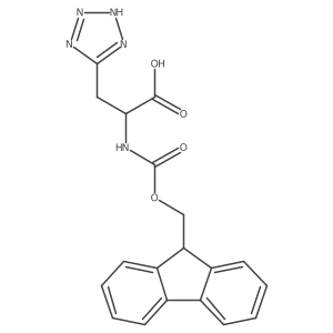 2-((((9H-Fluoren-9-yl)methoxy)carbonyl)amino)-3-(1H-tetrazol-5-yl)propanoic acid结构式