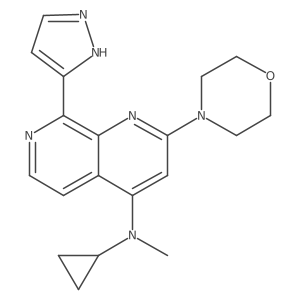 N-Cyclopropyl-N-methyl-2-(4-morpholinyl)-8-(1H-pyrazol-3-yl)-1,7-naphthyridin-4-amine Structure