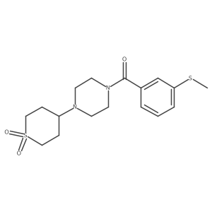 (4-(1,1-dioxidotetrahydro-2H-thiopyran-4-yl)piperazin-1-yl)(3-(methylthio)phenyl)methanone结构式