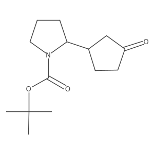 Tert-butyl 2-(3-oxocyclopentyl)pyrrolidine-1-carboxylate结构式