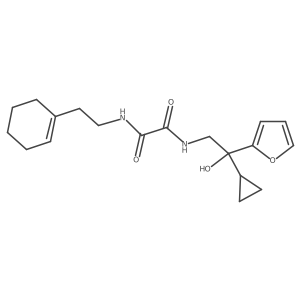 N1-(2-(cyclohex-1-en-1-yl)ethyl)-N2-(2-cyclopropyl-2-(furan-2-yl)-2-hydroxyethyl)oxalamide结构式