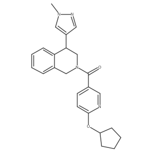 (6-(cyclopentyloxy)pyridin-3-yl)(4-(1-methyl-1H-pyrazol-4-yl)-3,4-dihydroisoquinolin-2(1H)-yl)methanone Structure