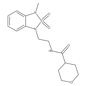 N-(2-(3-methyl-2,2-dioxidobenzo[c][1,2,5]thiadiazol-1(3H)-yl)ethyl)tetrahydro-2H-pyran-4-carboxamide结构式