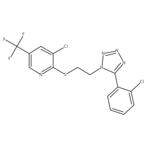 3-chloro-2-({2-[5-(2-chlorophenyl)-1H-1,2,3,4-tetraazol-1-yl]ethyl}sulfanyl)-5-(trifluoromethyl)pyridine结构式