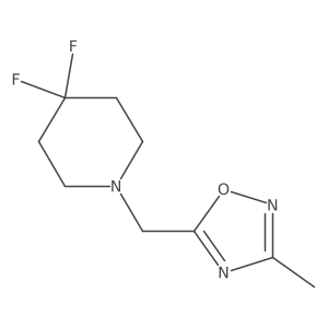 5-((4,4-Difluoropiperidin-1-yl)methyl)-3-methyl-1,2,4-oxadiazole结构式