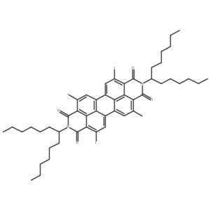 4,7,11,14-Tetraiodo-2,9-di(tridecan-7-yl)anthra[2,1,9-def:6,5,10-d'e'f']diisoquinoline-1,3,8,10(2H,9H)-tetraone结构式