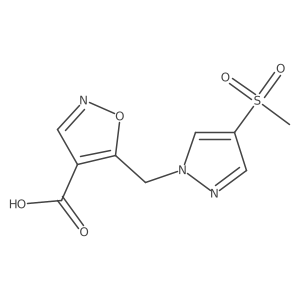 5-[(4-methanesulfonyl-1H-pyrazol-1-yl)methyl]-1,2-oxazole-4-carboxylic acid结构式