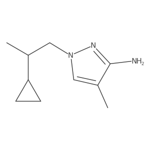 1-(2-cyclopropylpropyl)-4-methyl-1H-pyrazol-3-amine结构式