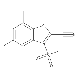 2-Cyano-5,7-dimethyl-1-benzothiophene-3-sulfonyl fluoride结构式