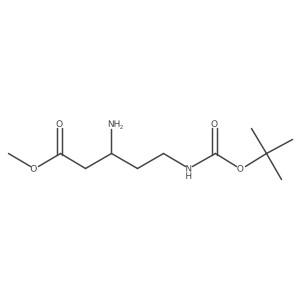 Methyl 3-amino-5-{[(tert-butoxy)carbonyl]amino}pentanoate结构式