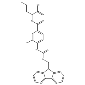 (2S)-2-{[4-({[(9H-fluoren-9-yl)methoxy]carbonyl}amino)-3-fluorophenyl]formamido}pentanoic acid Structure