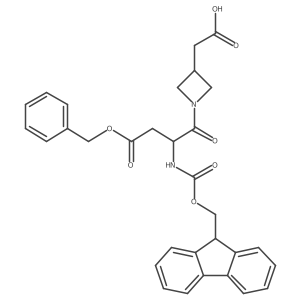 2-{1-[(2S)-4-(benzyloxy)-2-({[(9H-fluoren-9-yl)methoxy]carbonyl}amino)-4-oxobutanoyl]azetidin-3-yl}acetic acid Structure