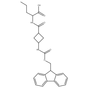(2R)-2-{[(1rs,3rs)-3-({[(9H-fluoren-9-yl)methoxy]carbonyl}amino)cyclobutyl]formamido}pentanoic acid结构式