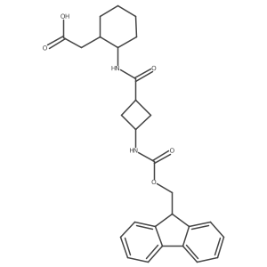 2-{2-[3-({[(9H-fluoren-9-yl)methoxy]carbonyl}amino)cyclobutaneamido]cyclohexyl}acetic acid Structure