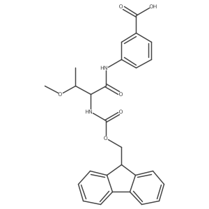 3-[2-({[(9H-fluoren-9-yl)methoxy]carbonyl}amino)-3-methoxybutanamido]benzoic acid Structure