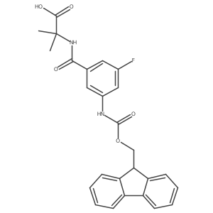 2-{[3-({[(9H-fluoren-9-yl)methoxy]carbonyl}amino)-5-fluorophenyl]formamido}-2-methylpropanoic acid Structure