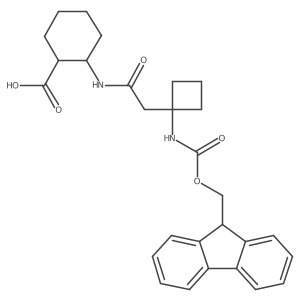 2-{2-[1-({[(9H-fluoren-9-yl)methoxy]carbonyl}amino)cyclobutyl]acetamido}cyclohexane-1-carboxylic acid结构式