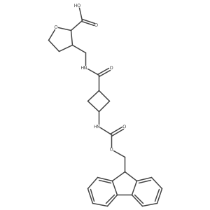 (2RS,3RS)-3-({[(1rs&,3rs&)-3-({[(9H-fluoren-9-yl)methoxy]carbonyl}amino)cyclobutyl]formamido}methyl)oxolane-2-carboxylic acid Structure