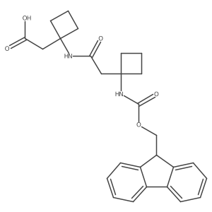 2-(1-{2-[1-({[(9H-fluoren-9-yl)methoxy]carbonyl}amino)cyclobutyl]acetamido}cyclobutyl)acetic acid Structure