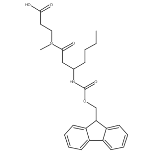 3-[3-({[(9H-fluoren-9-yl)methoxy]carbonyl}amino)-N-methylheptanamido]propanoic acid Structure