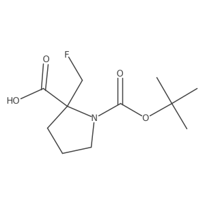 (S)-1-(tert-Butoxycarbonyl)-2-(fluoromethyl)pyrrolidine-2-carboxylic acid Structure