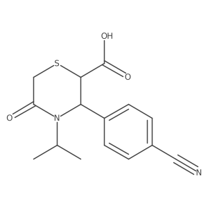 (2S,3R)-3-(4-cyanophenyl)-5-oxo-4-(propan-2-yl)thiomorpholine-2-carboxylic acid Structure