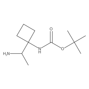 tert-butyl N-{1-[(1S)-1-aminoethyl]cyclobutyl}carbamate结构式