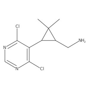 rac-[(1R,3R)-3-(4,6-dichloropyrimidin-5-yl)-2,2-dimethylcyclopropyl]methanamine Structure