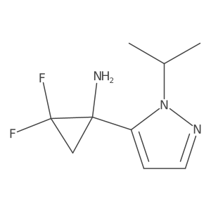 2,2-difluoro-1-[1-(propan-2-yl)-1H-pyrazol-5-yl]cyclopropan-1-amine结构式