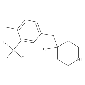 4-{[4-Methyl-3-(trifluoromethyl)phenyl]methyl}piperidin-4-ol结构式