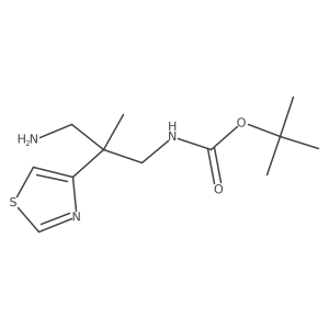 tert-butyl N-[3-amino-2-methyl-2-(1,3-thiazol-4-yl)propyl]carbamate结构式