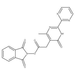 1,3-dioxo-2,3-dihydro-1H-isoindol-2-yl 2-[6-methyl-4-oxo-2-(pyrimidin-2-yl)-1,4-dihydropyrimidin-5-yl]acetate结构式