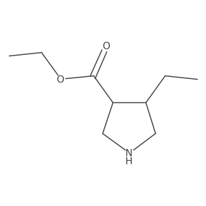 Ethyl 4-ethyl-3-pyrrolidinecarboxylate结构式