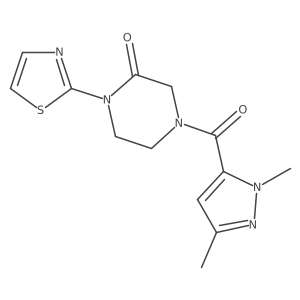 4-(1,3-dimethyl-1H-pyrazole-5-carbonyl)-1-(thiazol-2-yl)piperazin-2-one Structure
