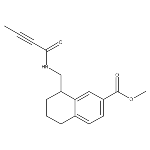 Methyl 8-[(but-2-ynamido)methyl]-5,6,7,8-tetrahydronaphthalene-2-carboxylate结构式