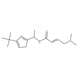 (E)-4-(Dimethylamino)-N-[1-[3-(trifluoromethyl)-1,2,4-oxadiazol-5-yl]ethyl]but-2-enamide结构式