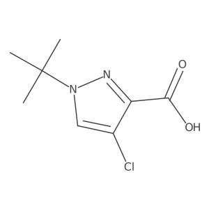 1-(tert-Butyl)-4-chloro-1H-pyrazole-3-carboxylic acid结构式