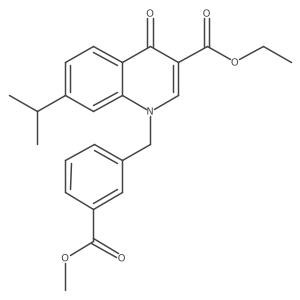 Ethyl 1-{[3-(methoxycarbonyl)phenyl]methyl}-4-oxo-7-(propan-2-yl)-1,4-dihydroquinoline-3-carboxylate结构式