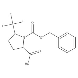 (2S,5R)-1-[(benzyloxy)carbonyl]-5-(trifluoromethyl)pyrrolidine-2-carboxylic acid结构式
