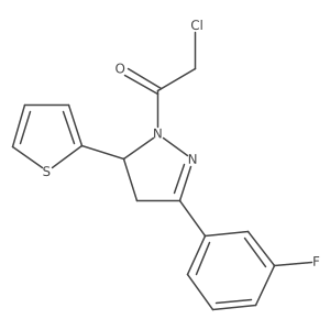 2-chloro-1-[3-(3-fluorophenyl)-5-(thiophen-2-yl)-4,5-dihydro-1H-pyrazol-1-yl]ethan-1-one结构式