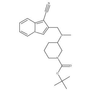 Tert-butyl 3-{[(1-cyanoindolizin-2-yl)methyl](methyl)amino}piperidine-1-carboxylate结构式
