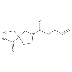 3-(Hydroxymethyl)-1-[(prop-2-en-1-yloxy)carbonyl]pyrrolidine-3-carboxylic acid结构式