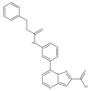7-(3-{[(Benzyloxy)carbonyl]amino}phenyl)pyrazolo[1,5-a]pyrimidine-2-carboxylic acid结构式