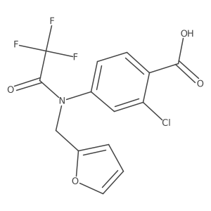 2-chloro-4-{2,2,2-trifluoro-N-[(furan-2-yl)methyl]acetamido}benzoic acid结构式