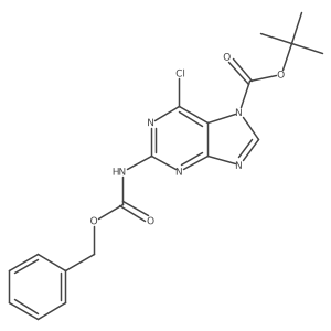 tert-butyl 2-{[(benzyloxy)carbonyl]amino}-6-chloro-7H-purine-7-carboxylate结构式